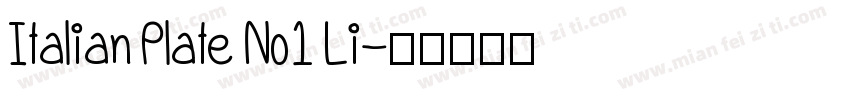 Italian Plate No1 Li字体转换